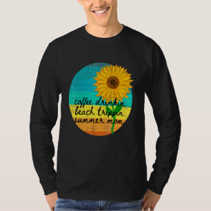 T-shirt Tournesol Jour de Soleil Café Boire à la Plage Tri