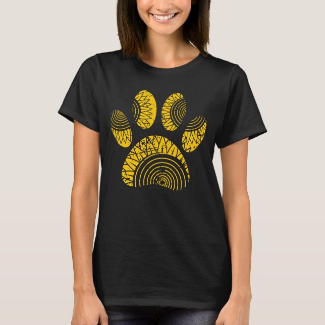 T-shirt Tournesol Motif chien Empreinte de patte désoblige (Devant)