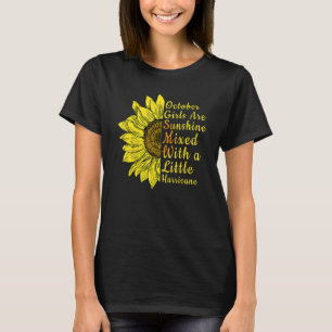 T-shirt Tournesol Né En Octobre Anniversaire Pour Femmes