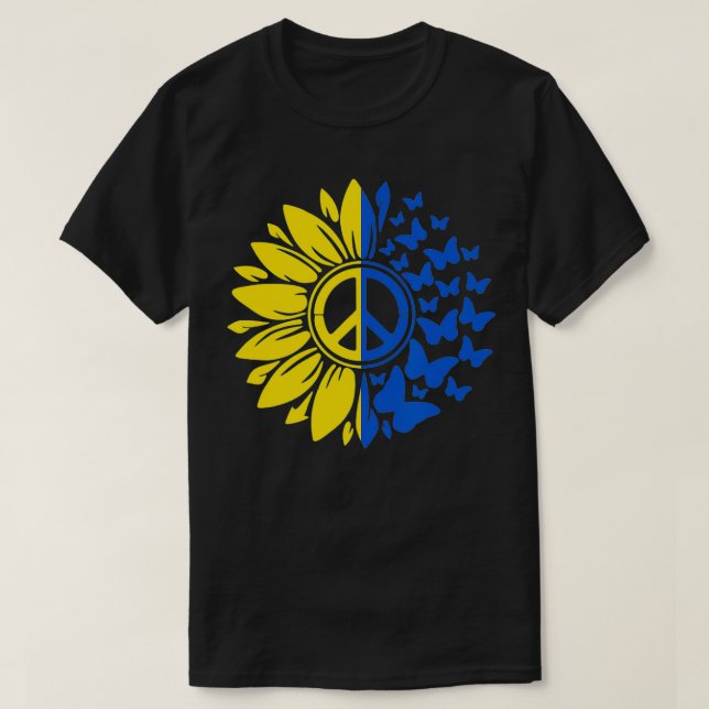 T-shirt Tournesol Paix Ukraine Drapeau ukrainien Ukraine F (Design devant)