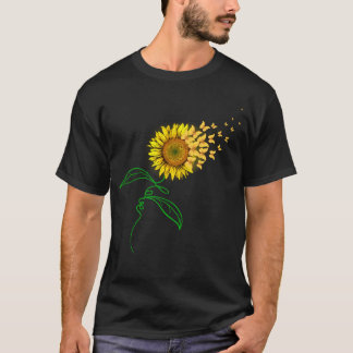 T-shirt Tournesol Papillon Coeur Amour Nature Cadeau