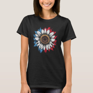 T-shirt Tournesol Patriotique Rouge Blanc Bleu Américain 4