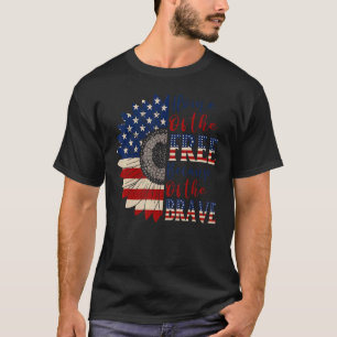 T-shirt Tournesol Terre De La Liberté À Cause Du Courageux