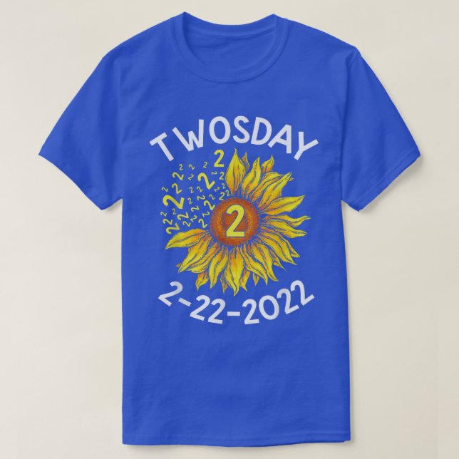 T-shirt Tournesol Twosday 2 2 2 22 Drôle tournesol  (Design devant)