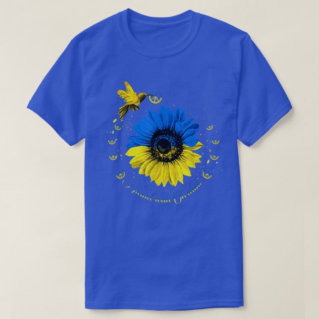 T-shirt Tournesol Ukraine Bird Ukraine Je Me Trouve Avec U (Design devant)