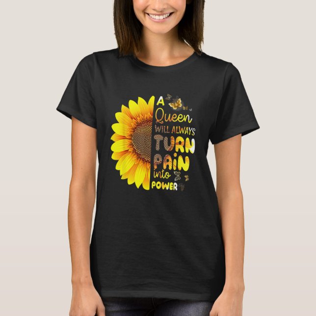 T-shirt Tournesol Une Reine Transformera Toujours La Doule (Devant)