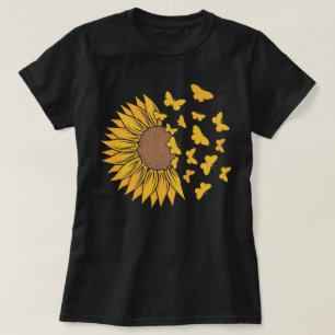 T-shirt Tournesol Vibrant Avec Papillons