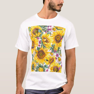 T-shirt Tournesol Vintage : Fleur Jaune Été.