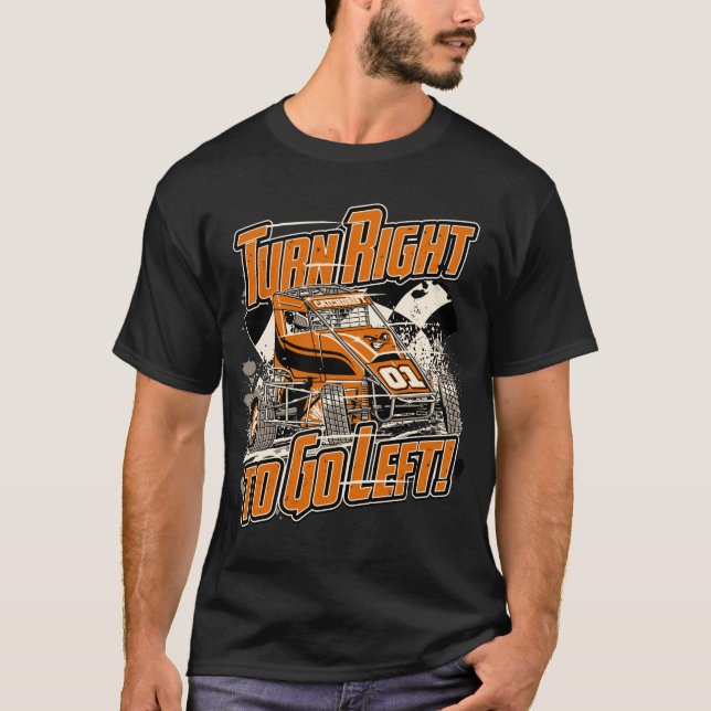 T-shirt Tournez à droite pour aller à gauche ! - Orange -  (Devant)
