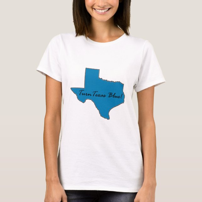 T-shirt Tournez le Texas bleu ! Fierté Democratic (Devant)