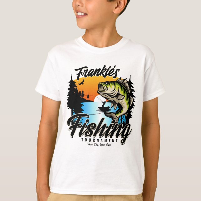 T-shirt Tournoi de pêche personnalisé Truite pêcheur (Devant)