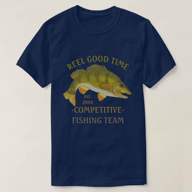 T-shirt Tournoi d'équipe de pêche Pêche Pêche sur mesure P (Design devant)