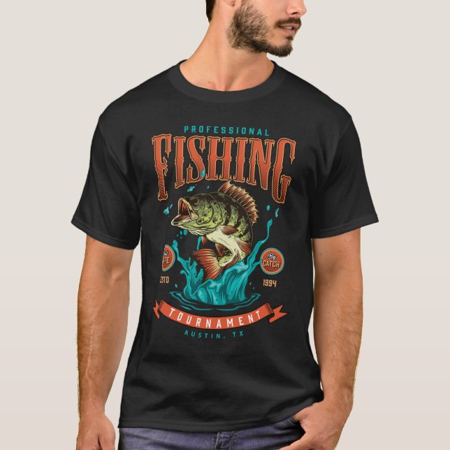 T-shirt Tournoi professionnel de pêche (Devant)
