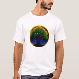 T-shirt Tournure de soleil rétro – Botanique texturée à la