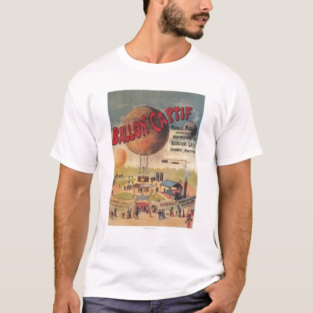 T-shirt Tours de ballon captif à une affiche d'exposition (Devant)