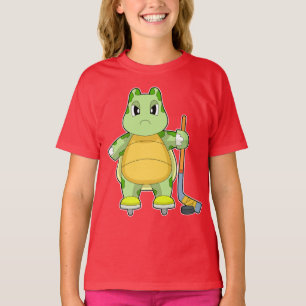 T-shirt Tourterelle Hockey sur glace Canne de hockey sur g