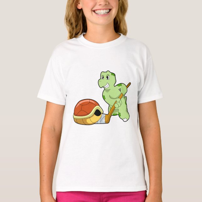 T-shirt Tourterelle Hockey sur glace Canne de hockey sur g (Devant)