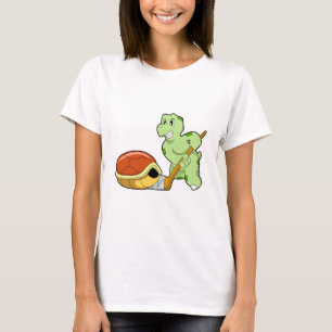 T-shirt Tourterelle Hockey sur glace Canne de hockey sur g