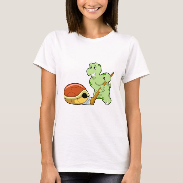 T-shirt Tourterelle Hockey sur glace Canne de hockey sur g (Devant)