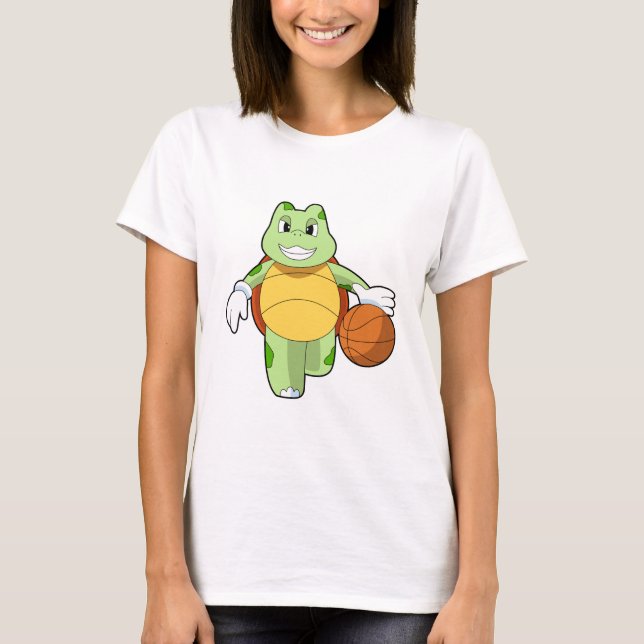 T-shirt Tourtle as basketball player with basketball.PNG (Devant)
