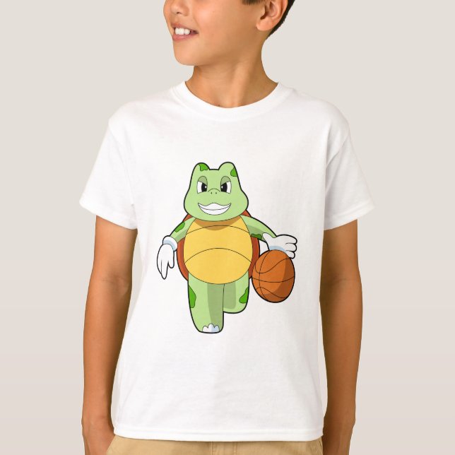 T-shirt Tourtle as basketball player with basketball.PNG (Devant)