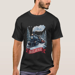 T-shirt Tous à bord Express polaire Noël Pôle Nord Noël