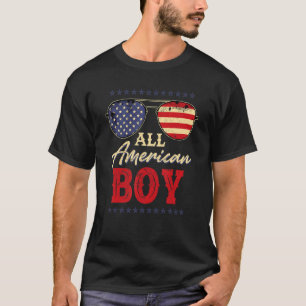 T-shirt Tous American Boy 4 juillet Us Drapeau Boys Kids S