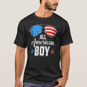 T-shirt Tous les American Boy Us Drapeau Lunettes de solei