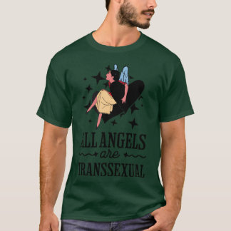 T-shirt Tous les anges sont des amis de citation transsexu