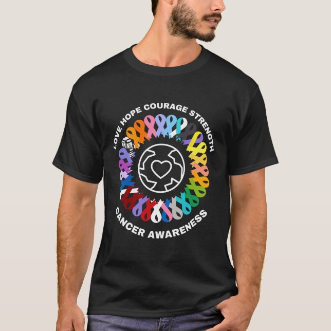 T-shirt Tous les cancers comptent pour la sensibilisation  (Devant)