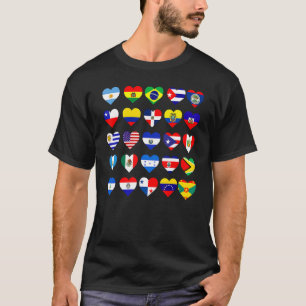 T-shirt Tous les drapeaux latino-américains Pays Hérita hi