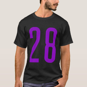T-shirt Tous les fans de sport Favori violet numéro #28 Je