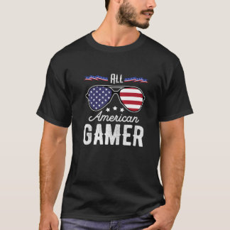 T-shirt Tous les gamers américains 4 juillet lunettes de s