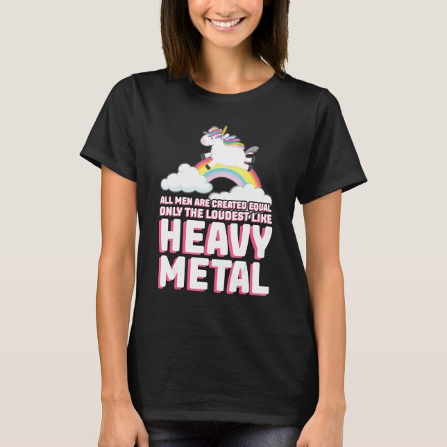 T-shirt tous les hommes sont créés égale musique heavy met (Devant)