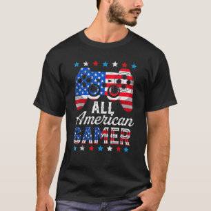 T-shirt Tous les joueurs américains Jeu vidéo Drapeau Amér