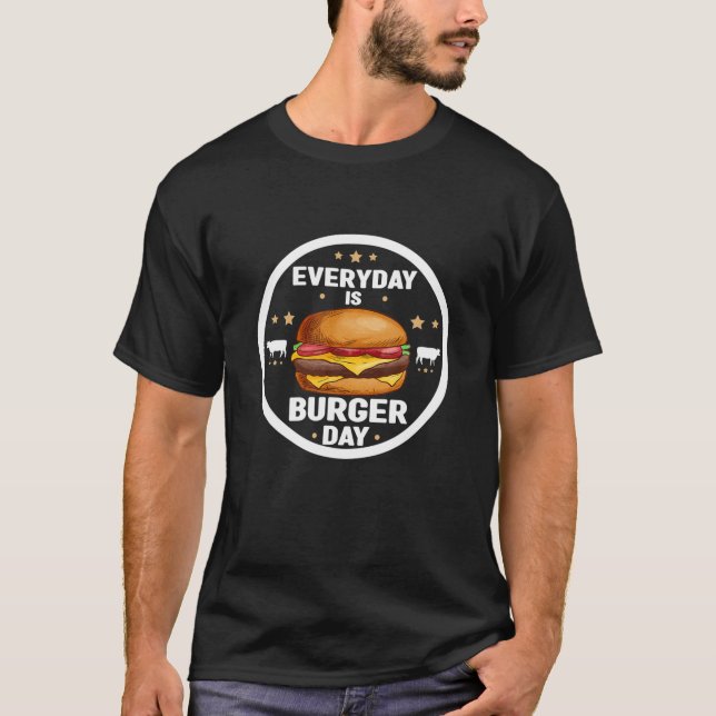 T-shirt Tous Les Jours Est Burger Jour Drôle Papa Viande B (Devant)