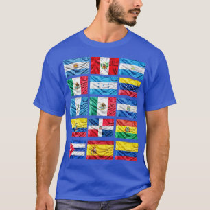 T-shirt Tous les pays latines drapeaux Mois du patrimoine