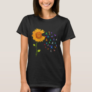 T-shirt Tous les problèmes de cancer Sunflower World Cance