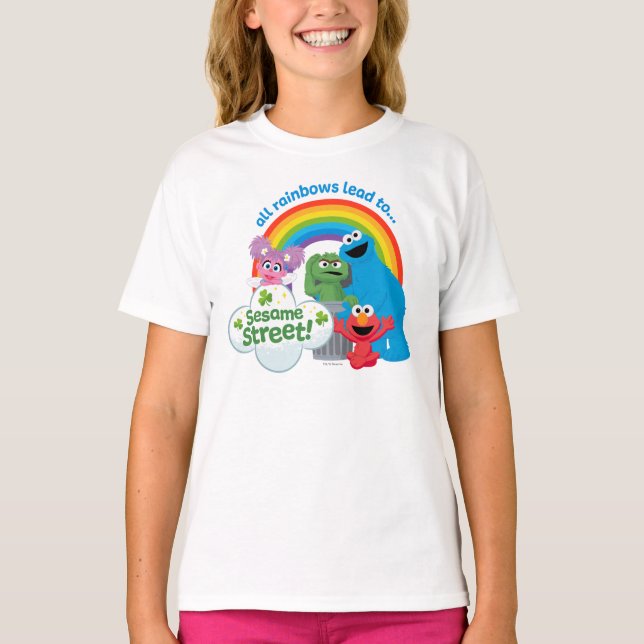 T-shirt Tous les Rainbows mènent à Sesame Street (Devant)