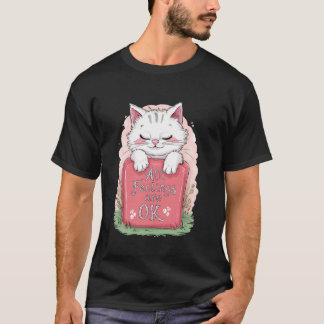 T-shirt Tous les sentiments sont ok, joli chat chaton, fem