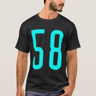 T-shirt Tous les Sports Fan favori Cyan Numéro 58 Jersey
