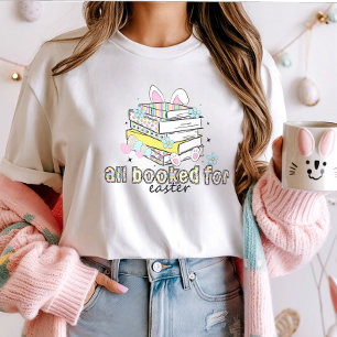 T-shirt Tous Réservé pour Pâques Tee; Joli livre Bunny Lov