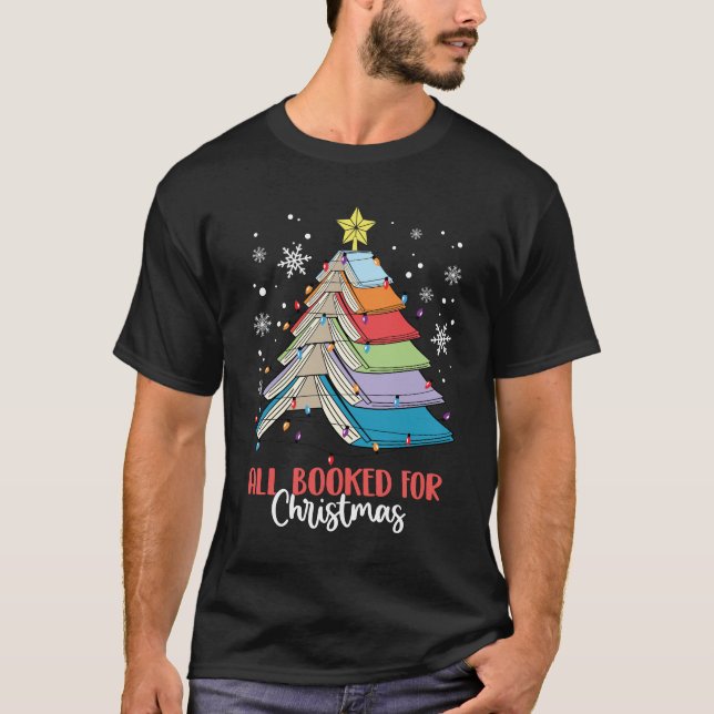 T-shirt Tous Réservés Pour Noël Livre Arbre de Noël Lumièr (Devant)