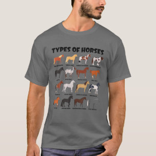 T-shirt Tous Types De Chevaux Élevent Amusant Riding Love
