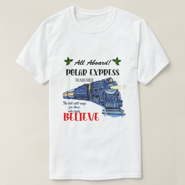 T-shirt Tout à bord de Polar Express Train Ride Croire Chr (Design devant)