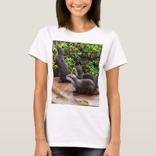 T-shirt Tout à fait ravissant : Trois petites loutres gris