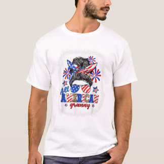 T-shirt Tout American Granny Messy Bun