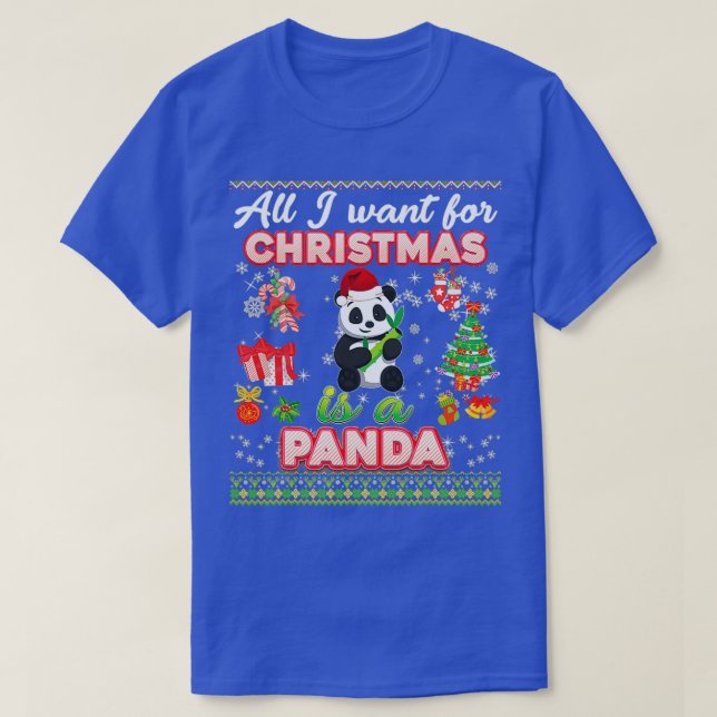 T-shirt Tout Ce Que Je Veux Noël Est Un Panda Uglyer (Design devant)