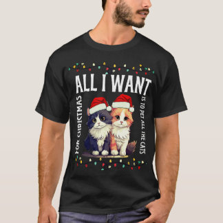 T-shirt Tout ce que je veux pour Noël, c'est d'animaux de 