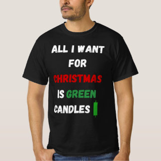 T-shirt Tout ce que je veux pour Noël, c'est des bougies v